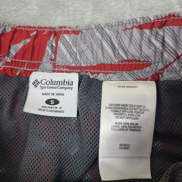 Columbia Swim Trunks Mens Size Small Red White Floral Swim Swimsuit Adult Lined - Picture 5 of 8
